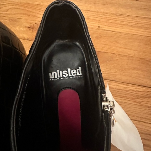 Unlisted Black Crocodile Pattern Ankle Boots Size 9 - Picture 10 of 12